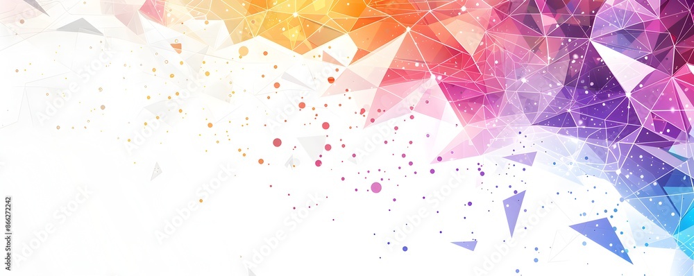 Aufkleber abstract background with colorful geometric shapes and white space for text vector illustration, sim