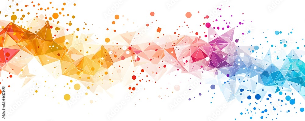 Poster abstract background with colorful geometric shapes and white space for text vector illustration, sim