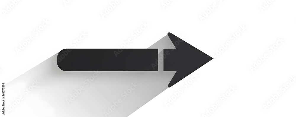 Poster a simple arrow pointing left, flat vector illustration with black color on white background, no shad