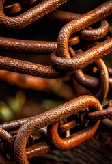 rusted chain links textured surface close view, metal, weathered, rusty, oxidized, iron, pattern, rough, industrial, detail, corrosion, aged, grunge