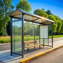 Fototapeta premium an empty bus stop. new version