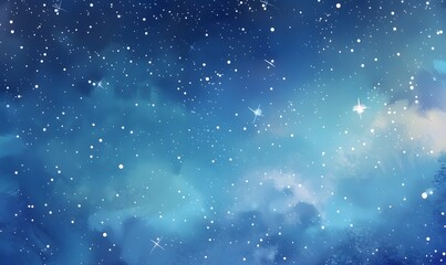 Obraz premium Stars in a blue sky and a simple illustration style, Generative AI