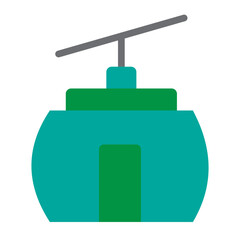 Cableway Vector Flat Icon Design