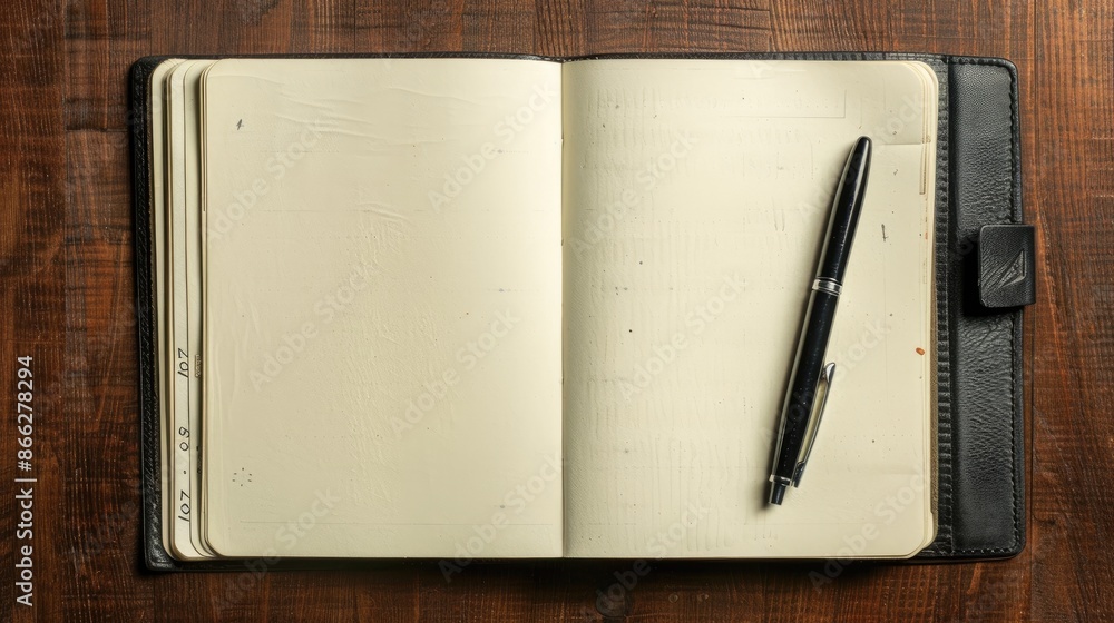 Poster blank notebook with open space for writing