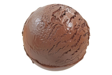Chocolate ice cream isolated on transparent background