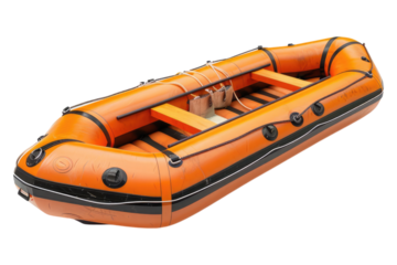 Emergency raft isolated on transparent background