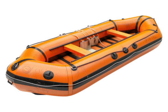 Emergency raft isolated on transparent background