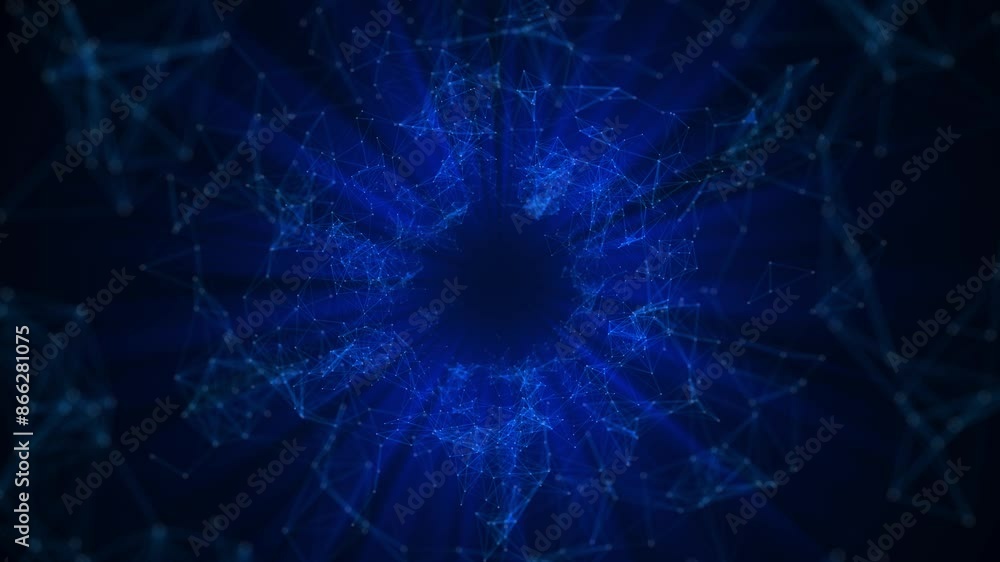 Aufkleber abstract flowing data digital cyberspace cyber world, sci-fi grid, hyperspace in time travel backgro