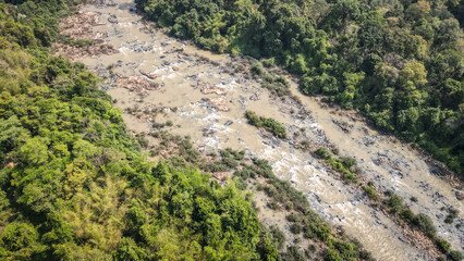 Fototapeta premium The aerial view of Cat Tien National Park in Vietnam