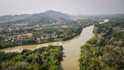 The aerial view of Cat Tien National Park in Vietnam