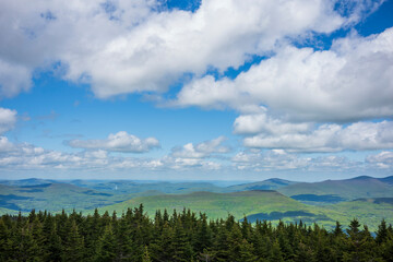 The view of Hunter Mountain in the Catskills of New York State, USA. 