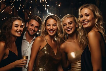 Fototapeta premium Party champagne laughing adult.