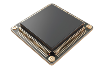 Semiconductor chip isolated on transparent background