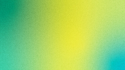 Teal green, Dark turquoise and yellow gradient background with grain texture design for cover header poster.