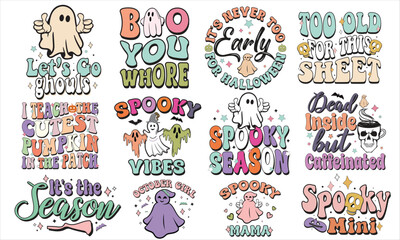 Retro Halloween Svg Design Bundle