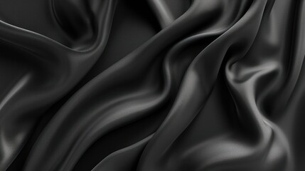 Obraz premium Abstract Draped Black Satin