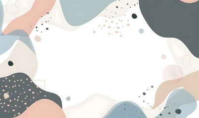 a cute pastel color frame with simple shapes and lines, simple flat illustration, Generative AI
