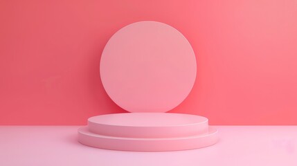 Minimalist pink podium background