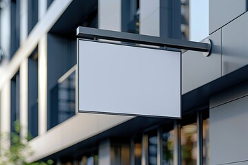 Building facade sign mockup. Generative AI