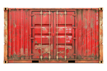 Cargo container isolated on transparent background