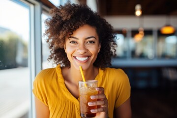 Drink drinking smile soda.