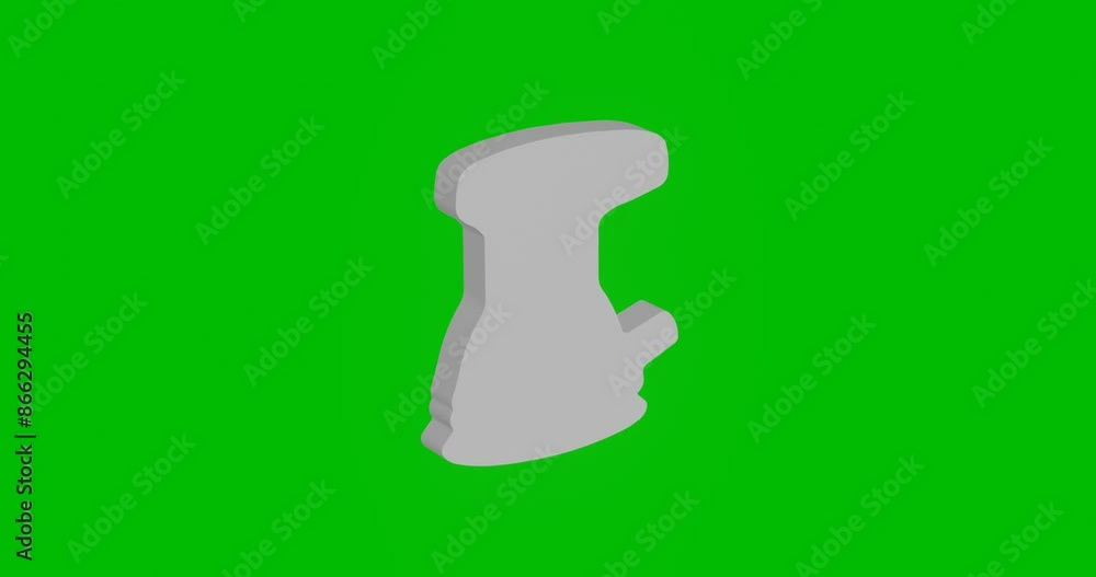 Poster animation of rotation of a white sanding machine symbol with shadow. simple and complex rotation. se