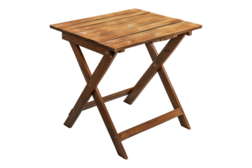 Folding table isolated on transparent background