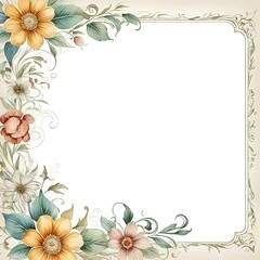 Design Vorlage mit Freifl&auml;che - floral - Rahmen - Briefvorlage