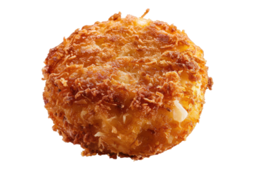 Fried crab cake isolated on transparent background