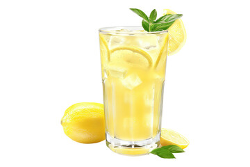 Glass of lemonade isolated on transparent background