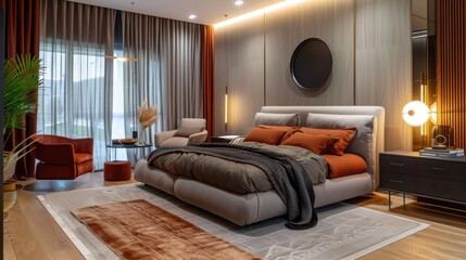 bed with pillows, cozy bed with blankets, comfy home