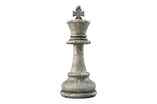 King chess piece isolated on transparent background