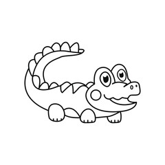 Obraz premium cute and funny coloring page of a crocodile