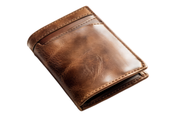 Mens wallet isolated on transparent background