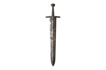 Old sword isolated on transparent background