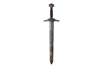 Old sword isolated on transparent background