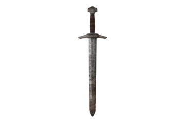 Old sword isolated on transparent background