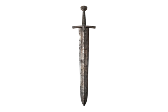 Old sword isolated on transparent background