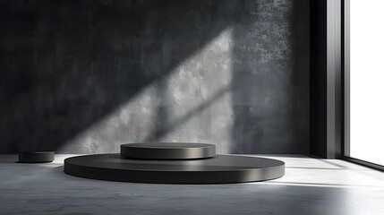 Obraz premium Minimal Concrete Podium: Blank Slate for Fashion and Beauty Product Display