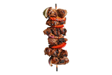 Shish kebab isolated on transparent background