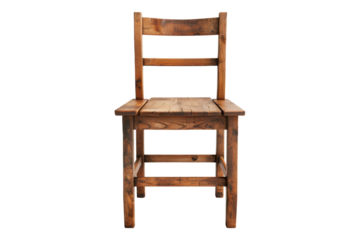 Wooden chair isolated on transparent background