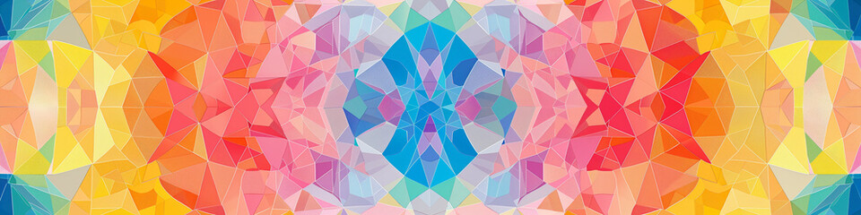Colorful Geometric Abstract Art with Symmetrical Polygon Patterns