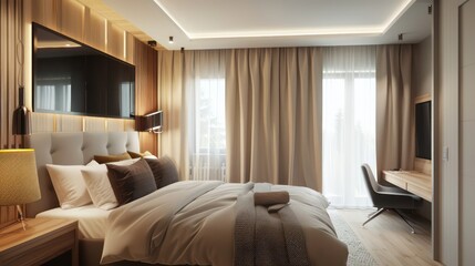 cozy bedroom home, bedroom interior design, beautiful home, plants, lights, comfy bed