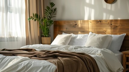 cozy bedroom home, bedroom interior design, beautiful home, plants, lights, comfy bed