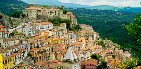 Panoramica del borgo antico di Muro Lucano, Potenza, Basilicata. Italia