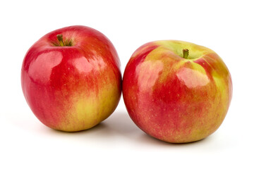Red prince apples, isolated on white background.