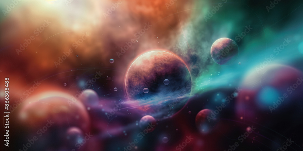 Poster abstract illustration of singularity concept. origin of life. space and science. background image. c