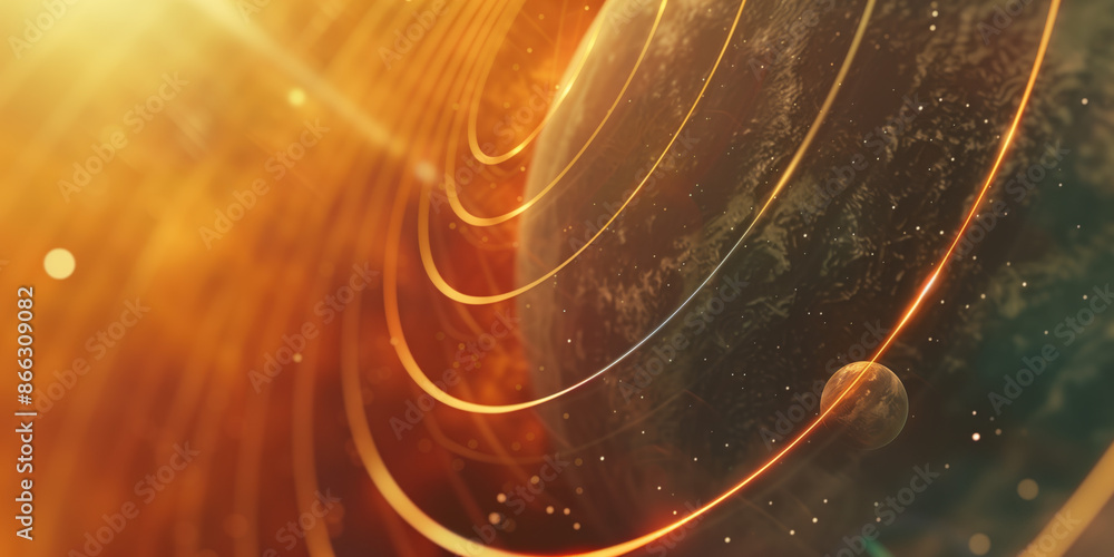 Poster abstract illustration of singularity concept. origin of life. space and science. background image. c