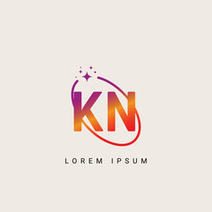 KN NK unique logo vector template illustration