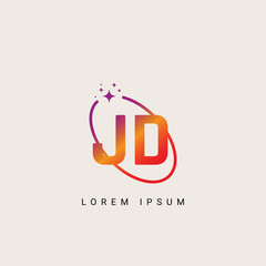 JD DJ unique logo vector template illustration